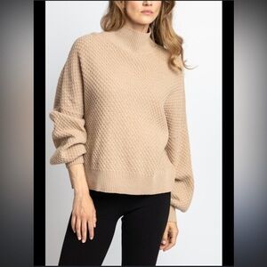 Collection by cezele Elegant Tan Turtleneck Sweater